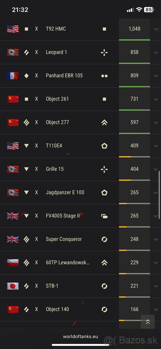 Účet World of Tanks - 8