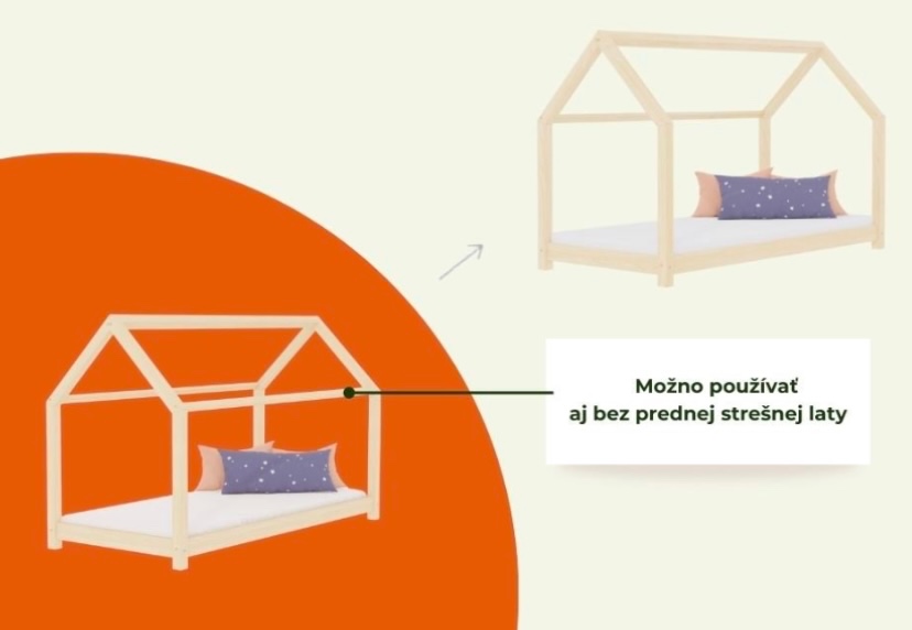 Posteľ domček na predaj s matracom a roštome - 8