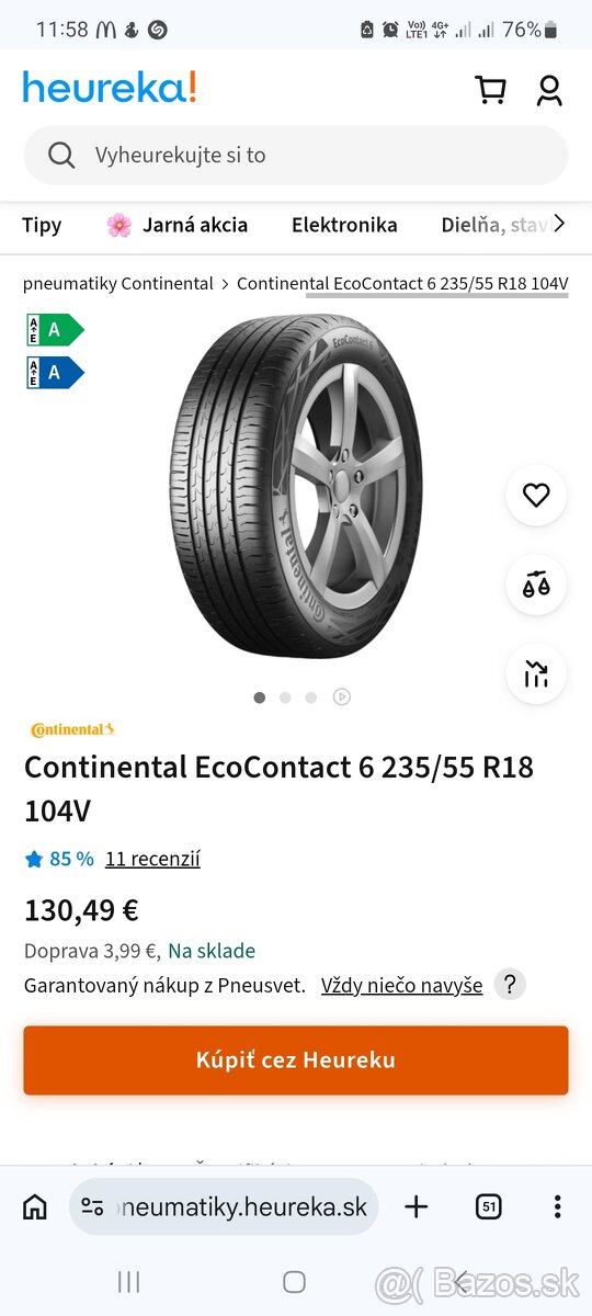 4ks NOVÉ letné 235/55 r18 104 V CONTINENTAL, DOT2025 - 8