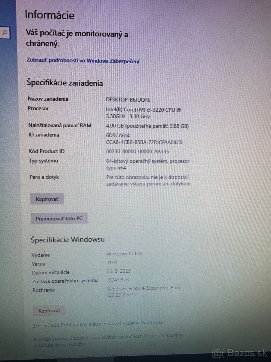 Fujitsu Kancelársky PC Windows 10 PRO - 8
