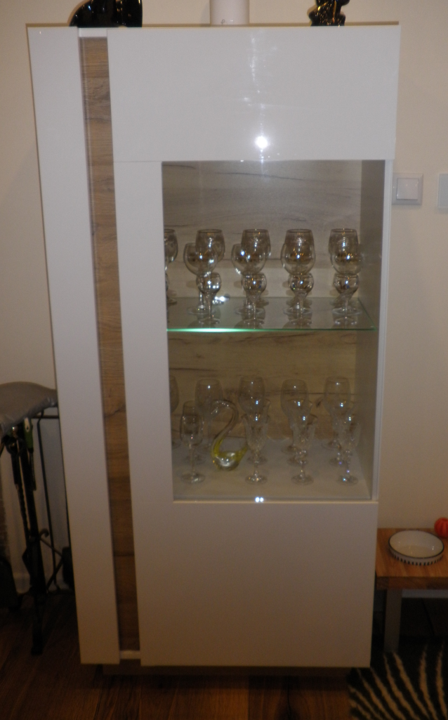 Obývacia stena dub/biely lesk - 8