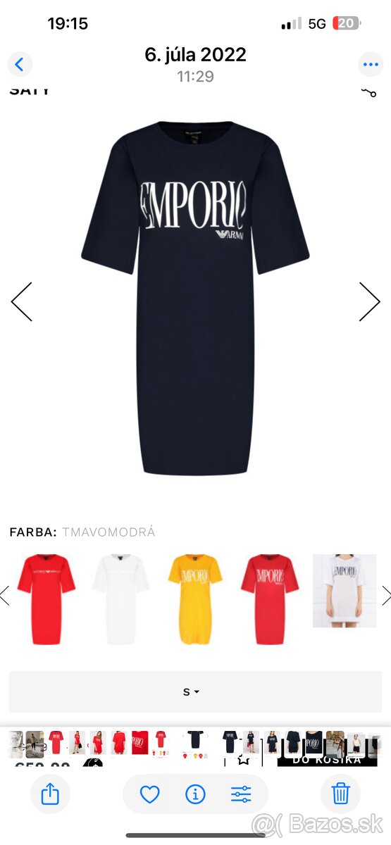 Armani šaty M modré logo orig, - 8