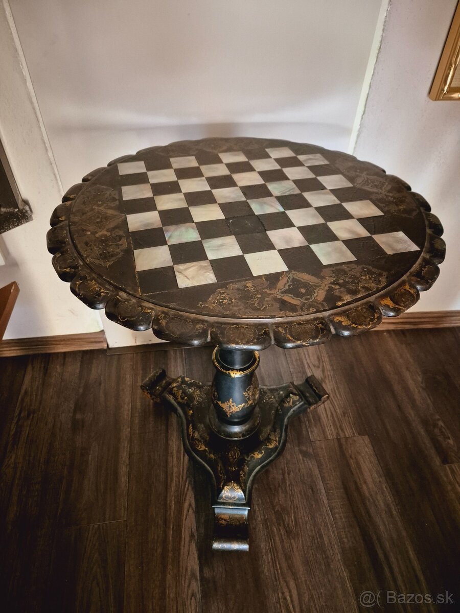 Starožitný perleťový stôl - 8