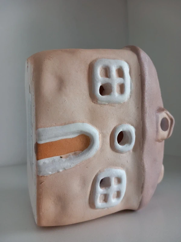 Sada 3ks ručne robené keramické domčeky na sviečku - 8