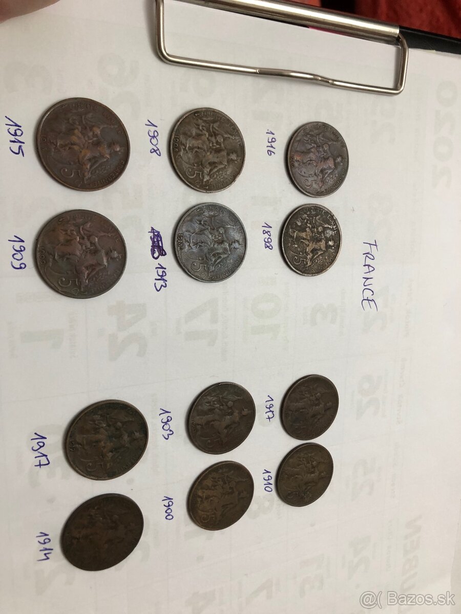 Mince FRANCE +Bankovky BIELORUSKO - 8