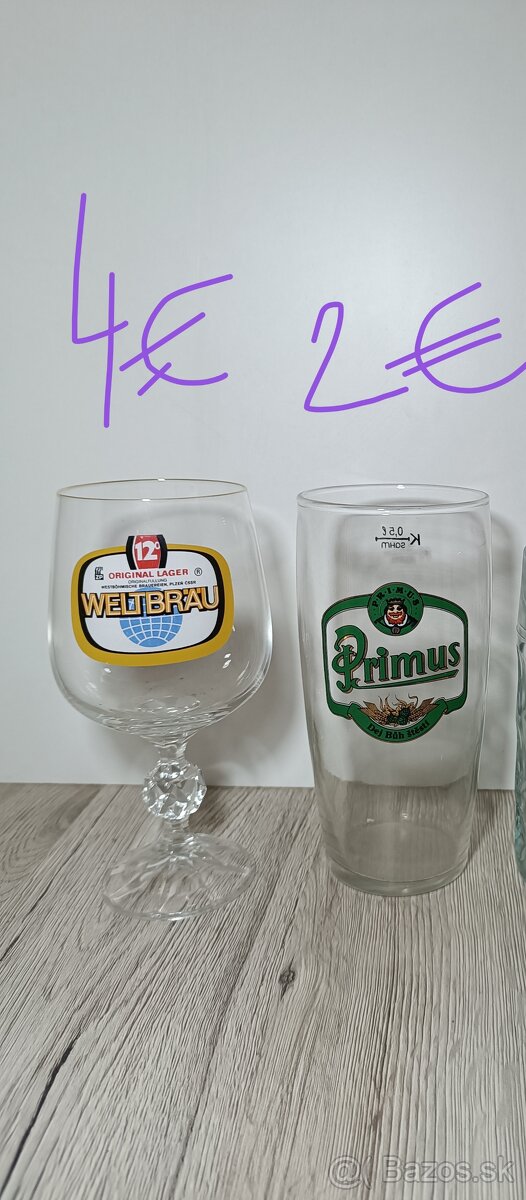 České pivové poháre 3 - 8