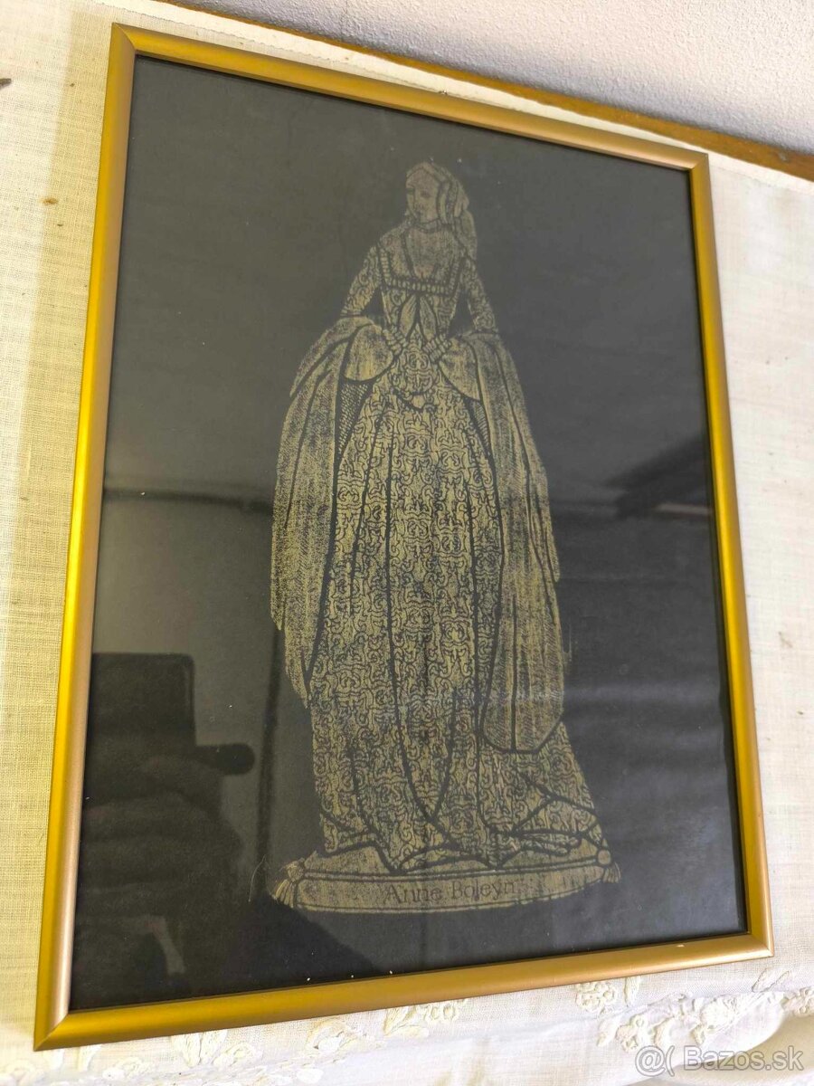 Anna Boleynova - starý mosadzny lep - 8