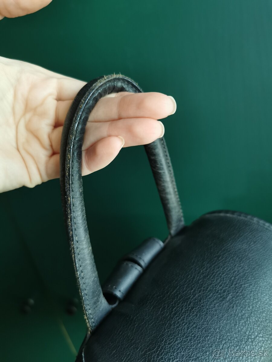 Kožený ruksak čierny taliansky - 8