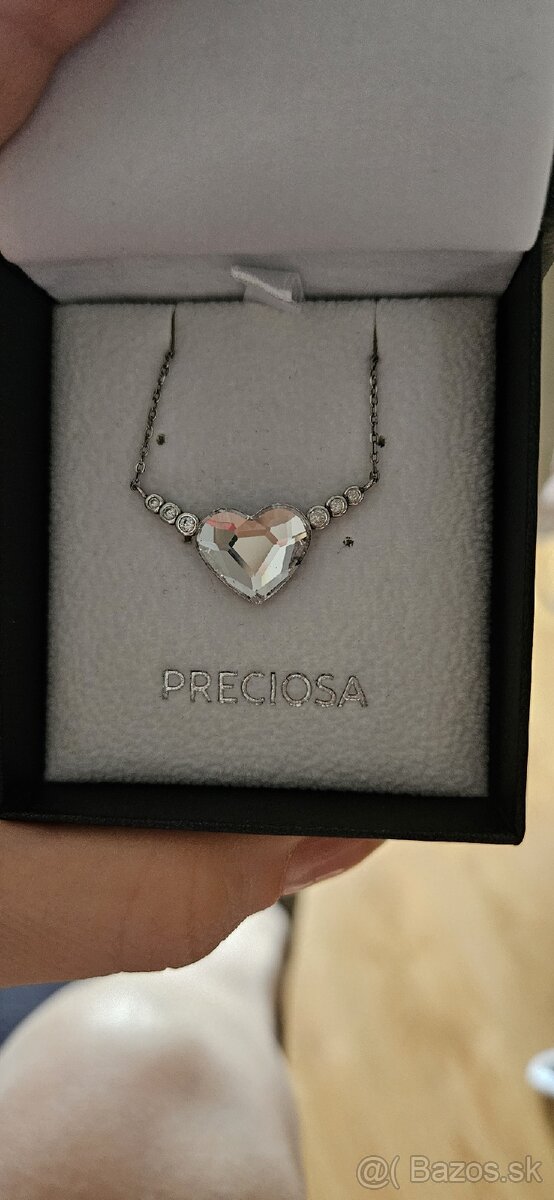 Preciosa srdce crystals náhrdelník strieborný - 8