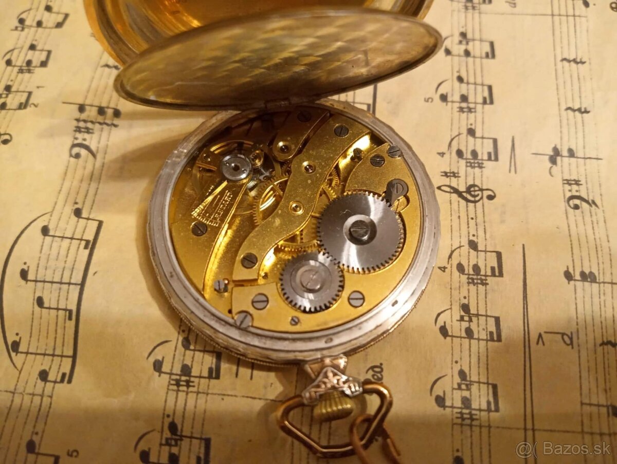 Strieborné ART-DECO hodinky v peknom stave - 8