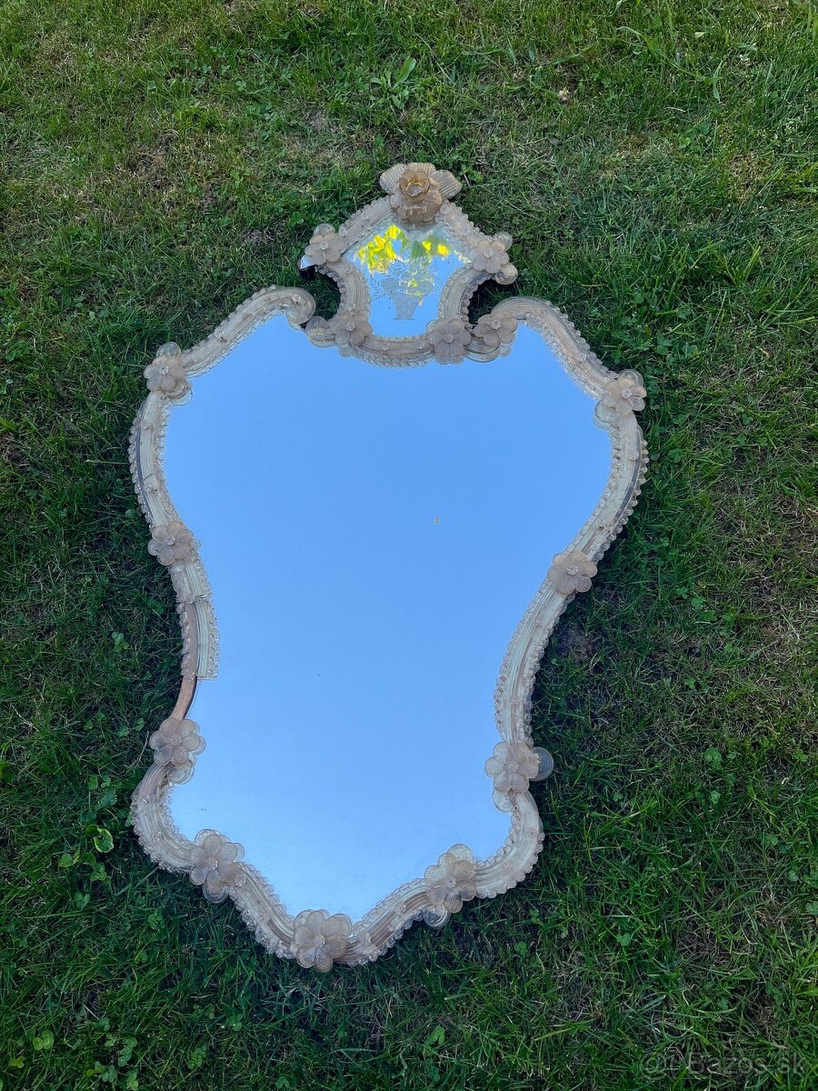 Starožitné veľké MURANO zrkadlo - 8