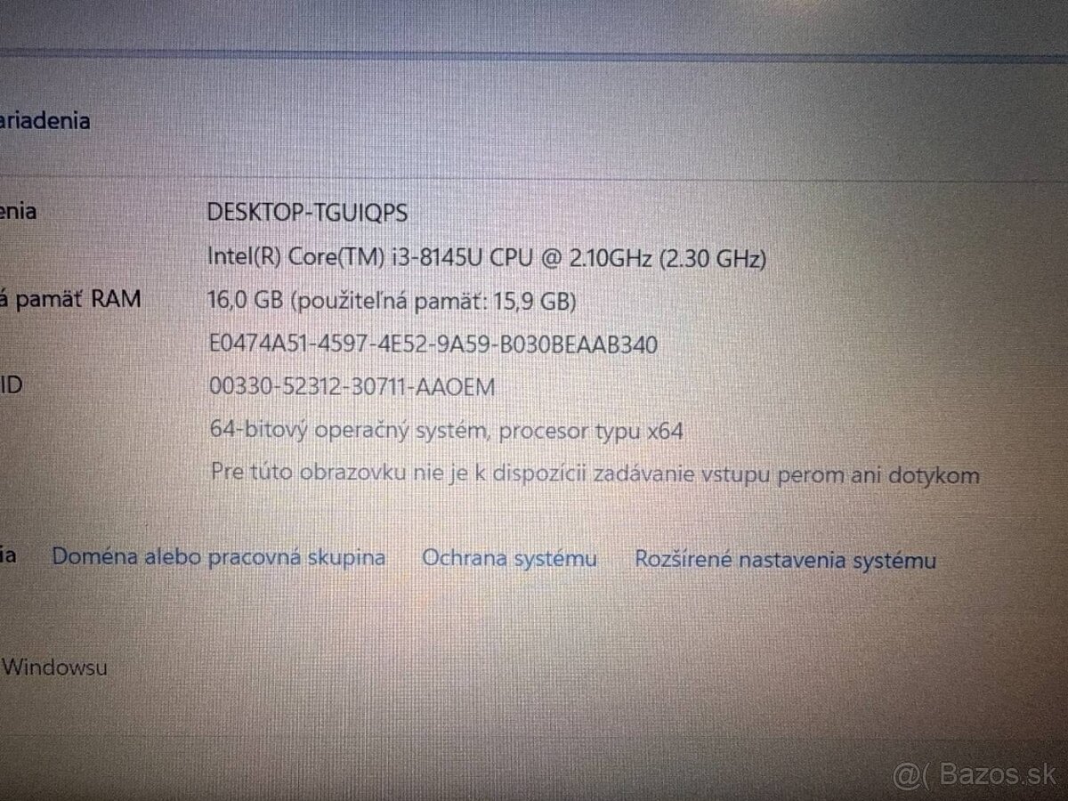 Notebook Dell Vostro 15 3580 / i3-8145U / 16GB / SSD + HDD - 8