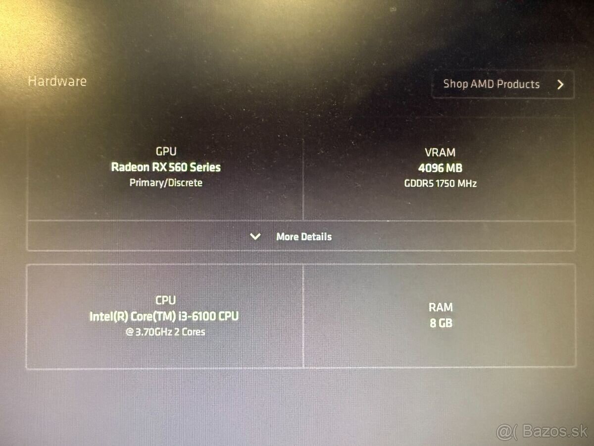Počítač i3-6100 / RX 560 4GB / 8GB / SSD + HDD - 8