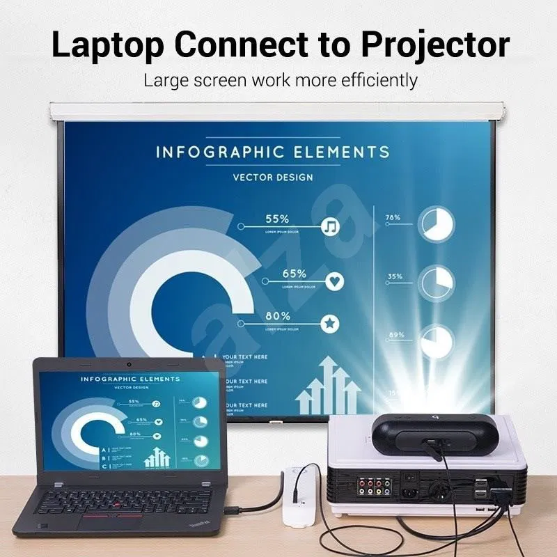 Vention HDMI→VGA s audio a USB napájaním, 2 m - 8