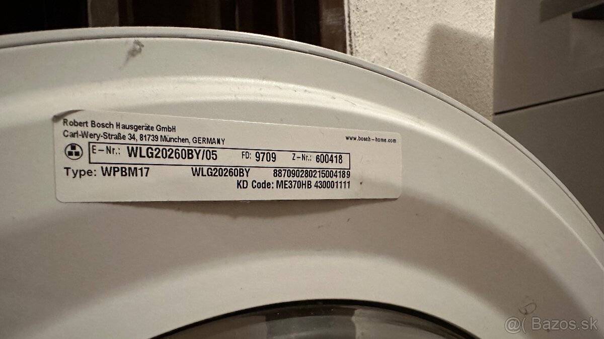 Úzka práčka Bosch WLG20260BY - 8