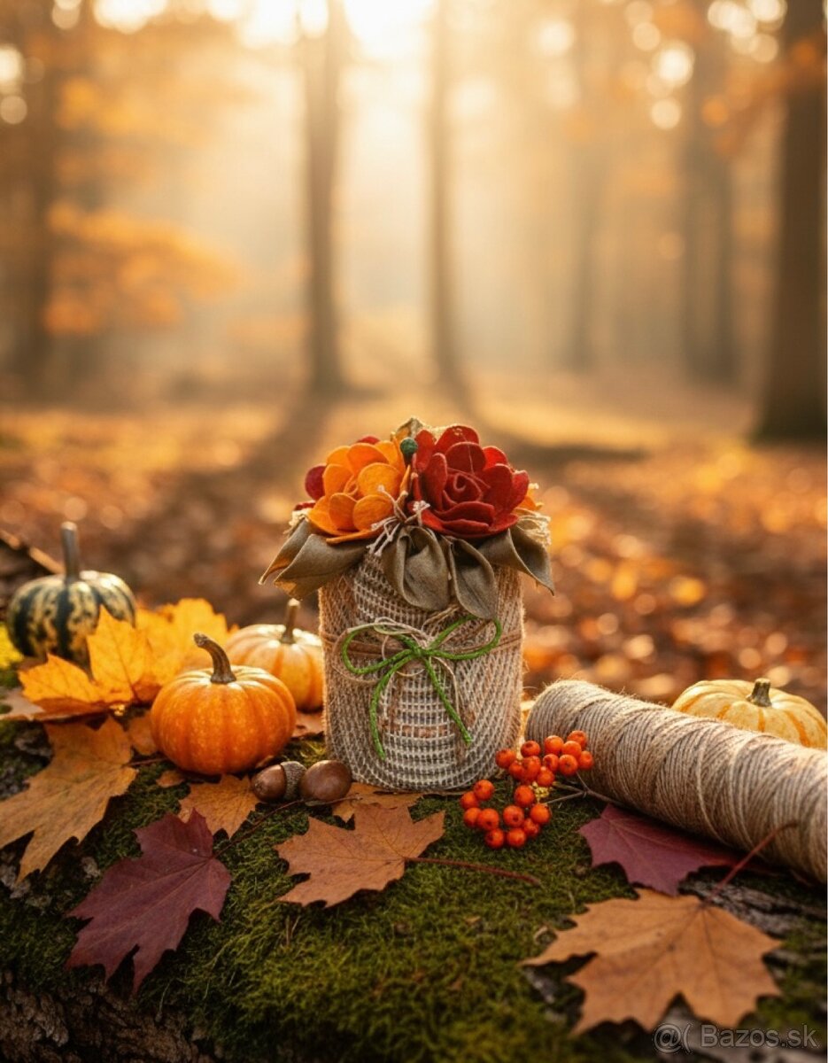 Ručne vyrábaná dekorácia s kvetmi - 8