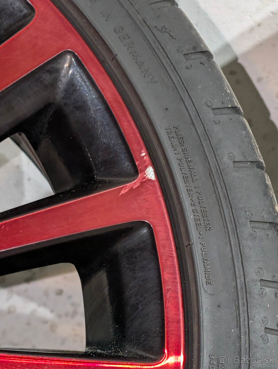 originál ALU disky VW UP 17" - model POLYGON (Black/Red) - 8