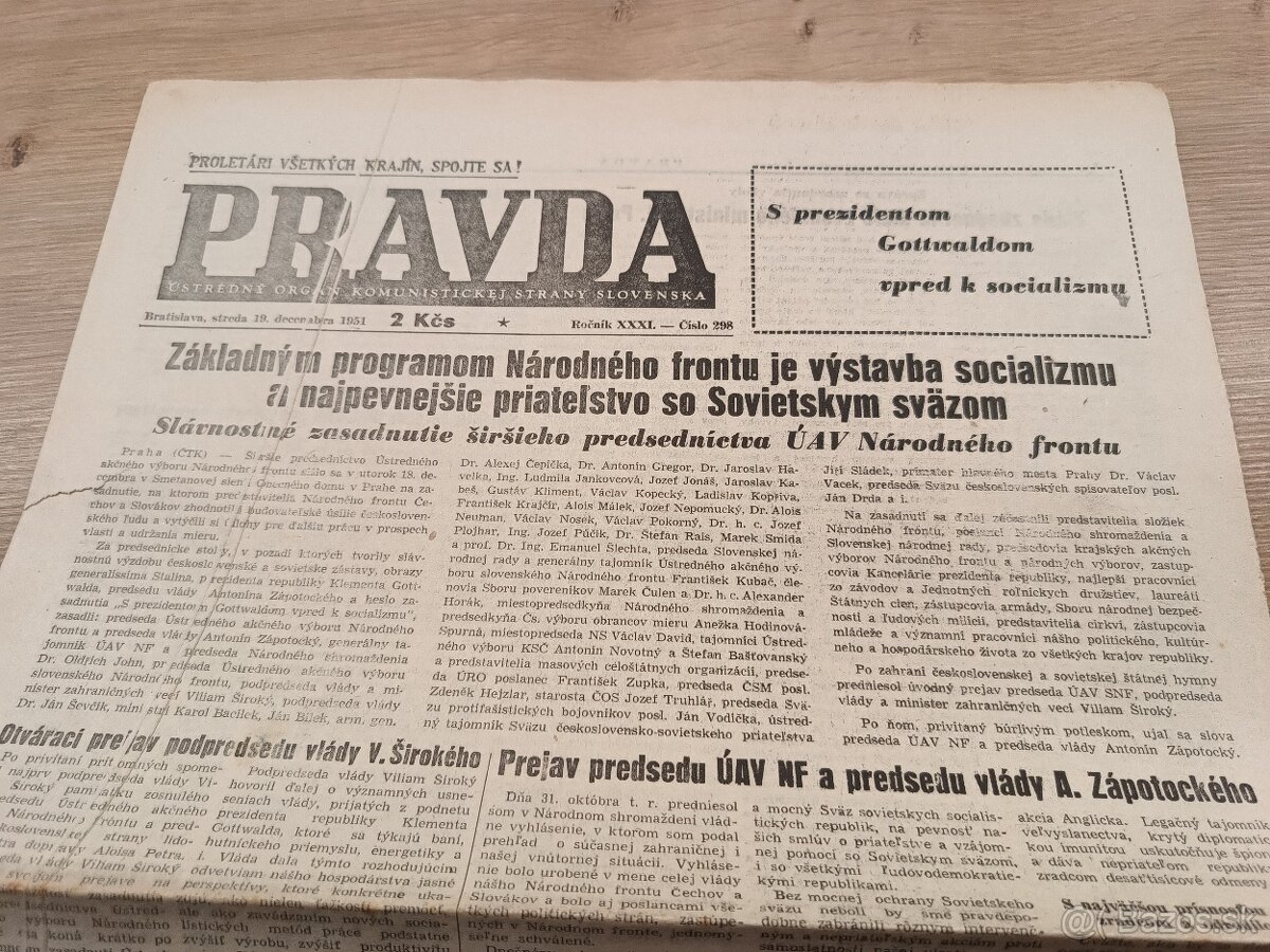 5 x noviny Pravda 1951, Stalin Gottwald - 8