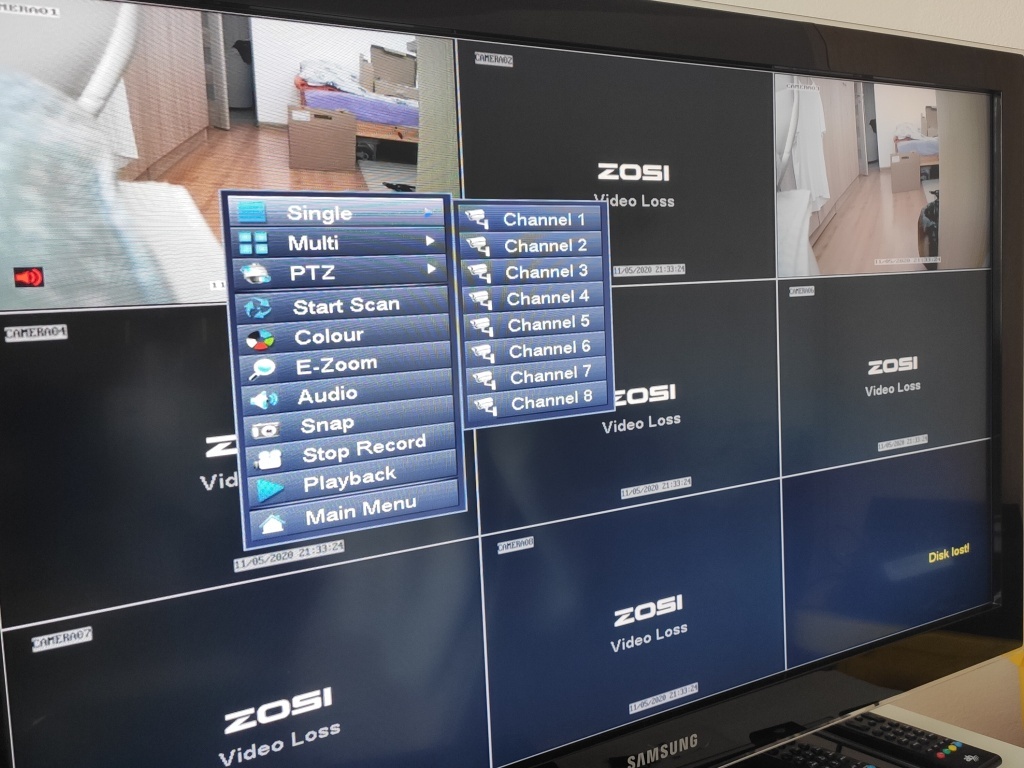 Kamerový systém 8.kanálový ZOSI FullHd/1080P/2MPX s 1TB HDD - 8