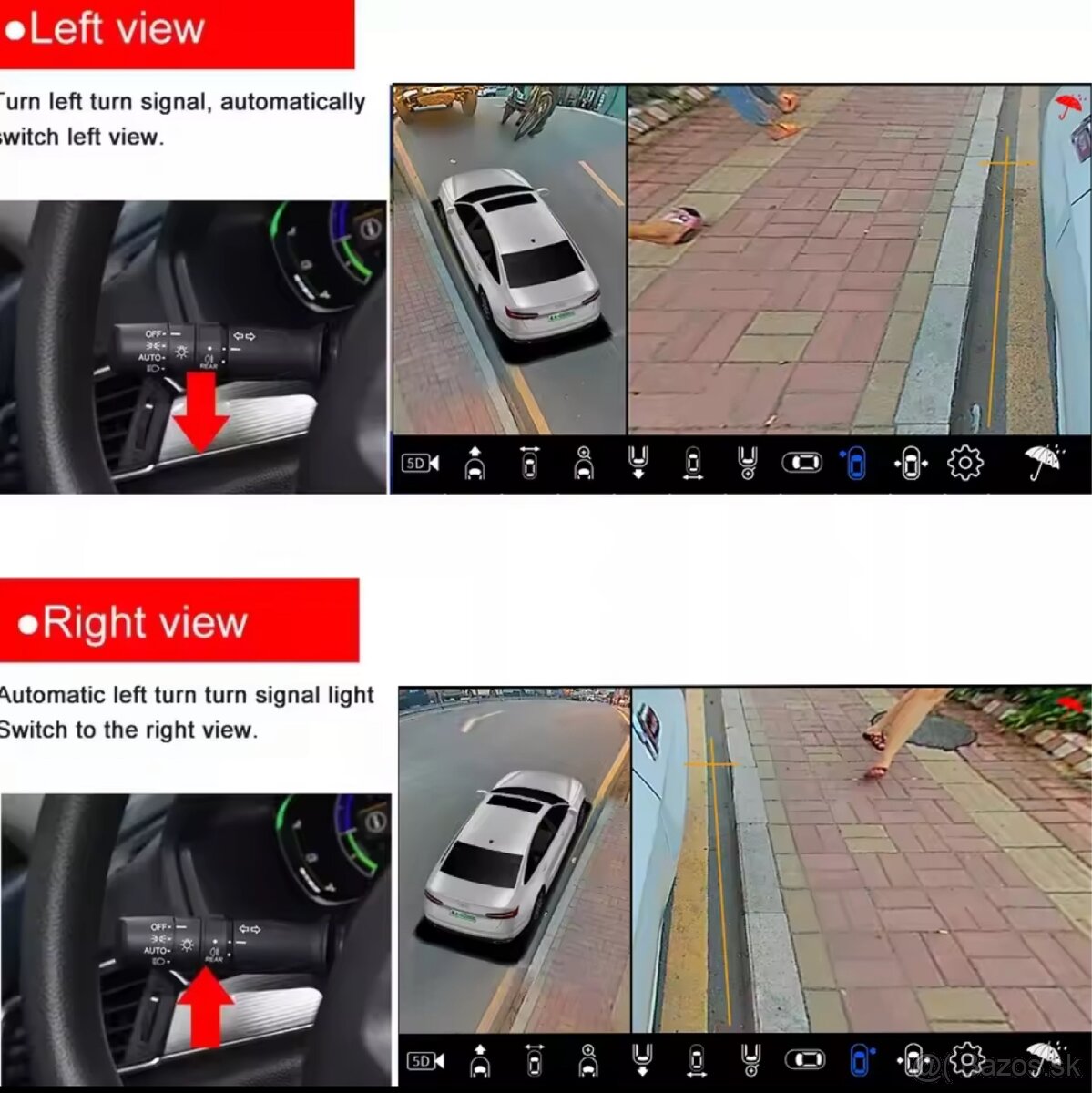 Panoramatický kamerový systém do auta - 360° s nahrávaním - 8