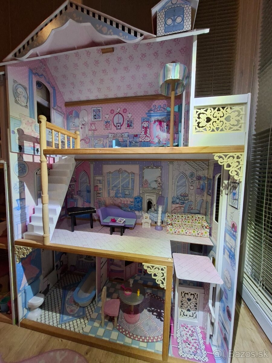 Veľký drevený barbie dom - 2 ks - 8