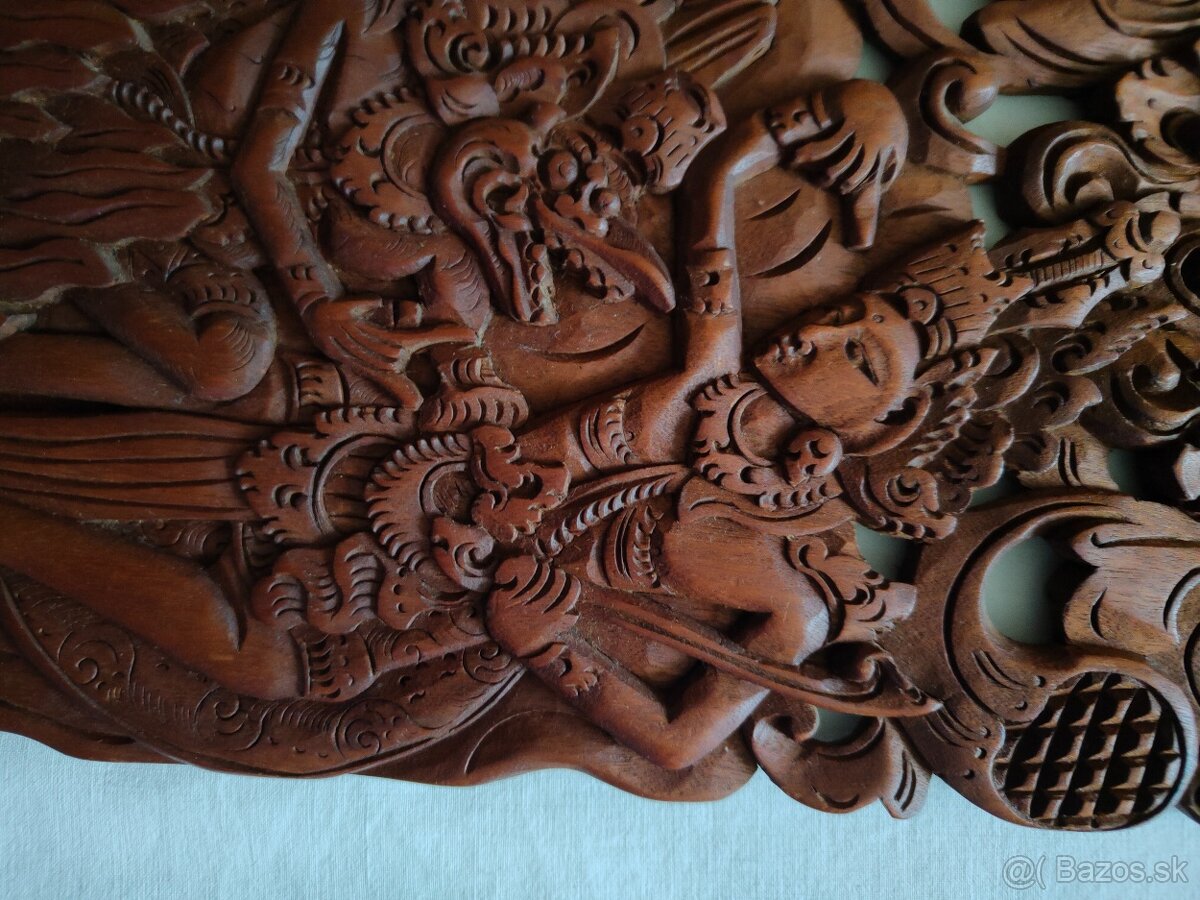 2 Drevené panely Rámájany z Bali - 8