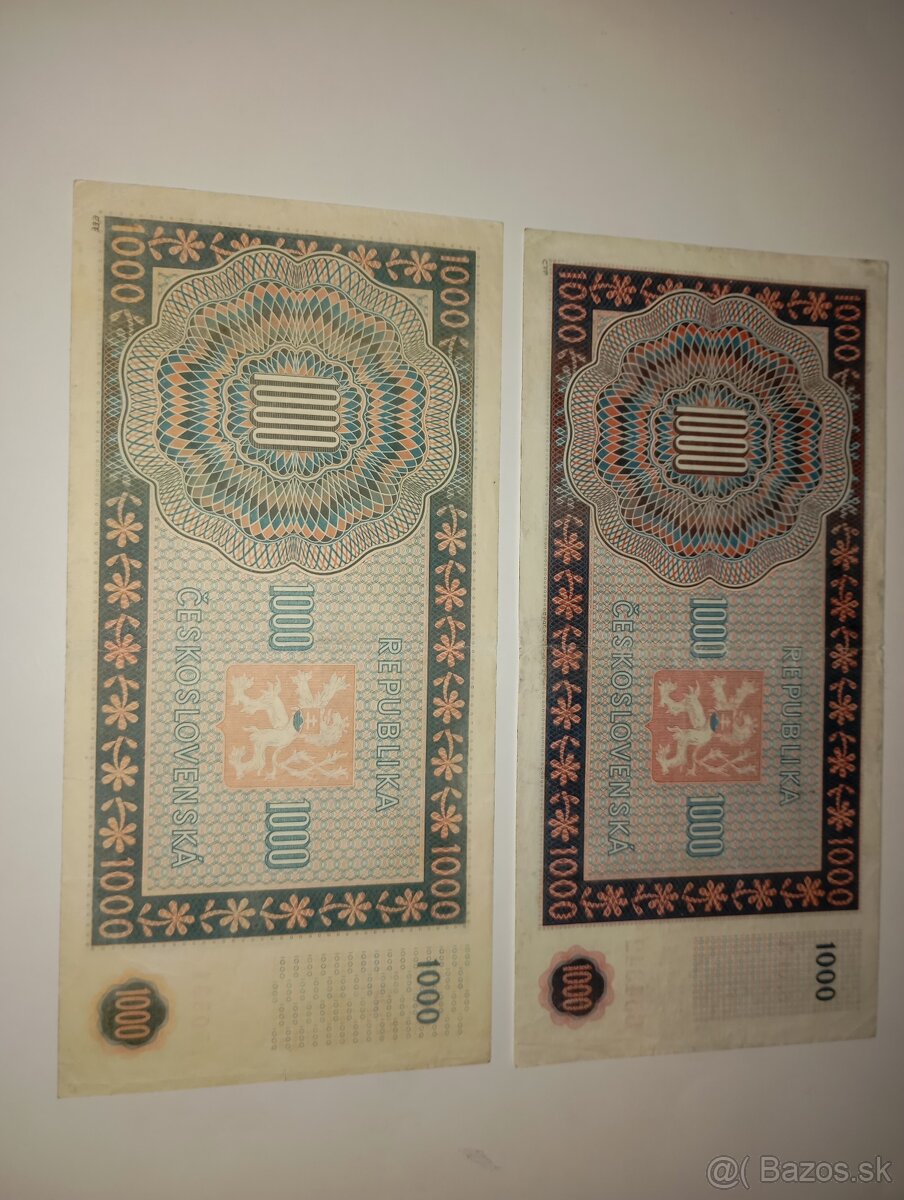BANKOVKY 1000 KČS 1945, PRVNÍ A POSLEDNÍ VYDANÁ SÉRIE - 8