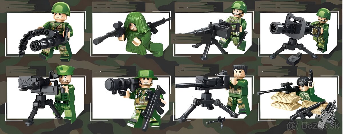 Rôzne sety vojakov 7 + doplnky - typ lego - nové - 8