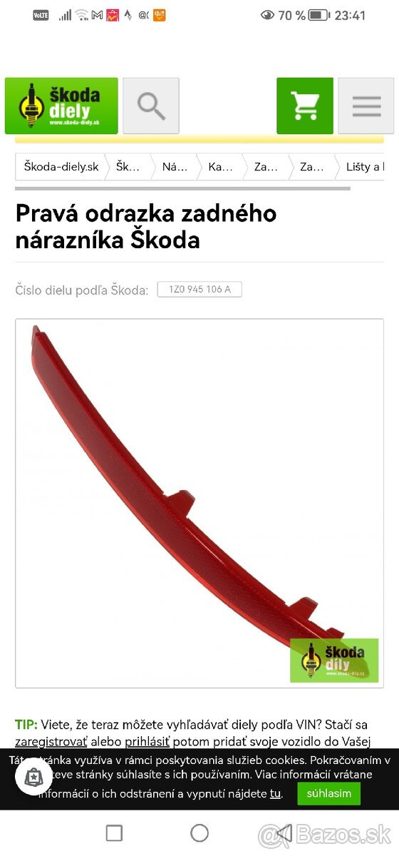 Odrazka zadného naraznika Octavia2 Original - 8