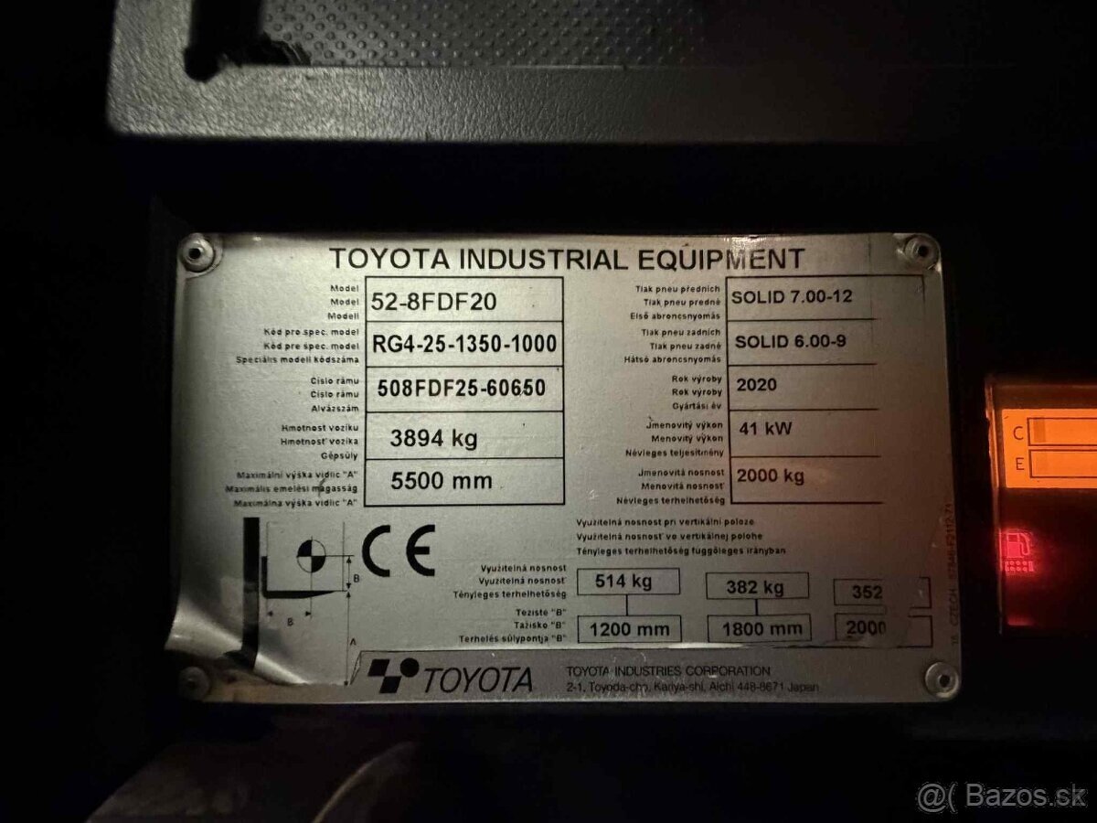 Vysokozdvižný vozík Toyota Dieselový VZV 52-8FDF20 - 8