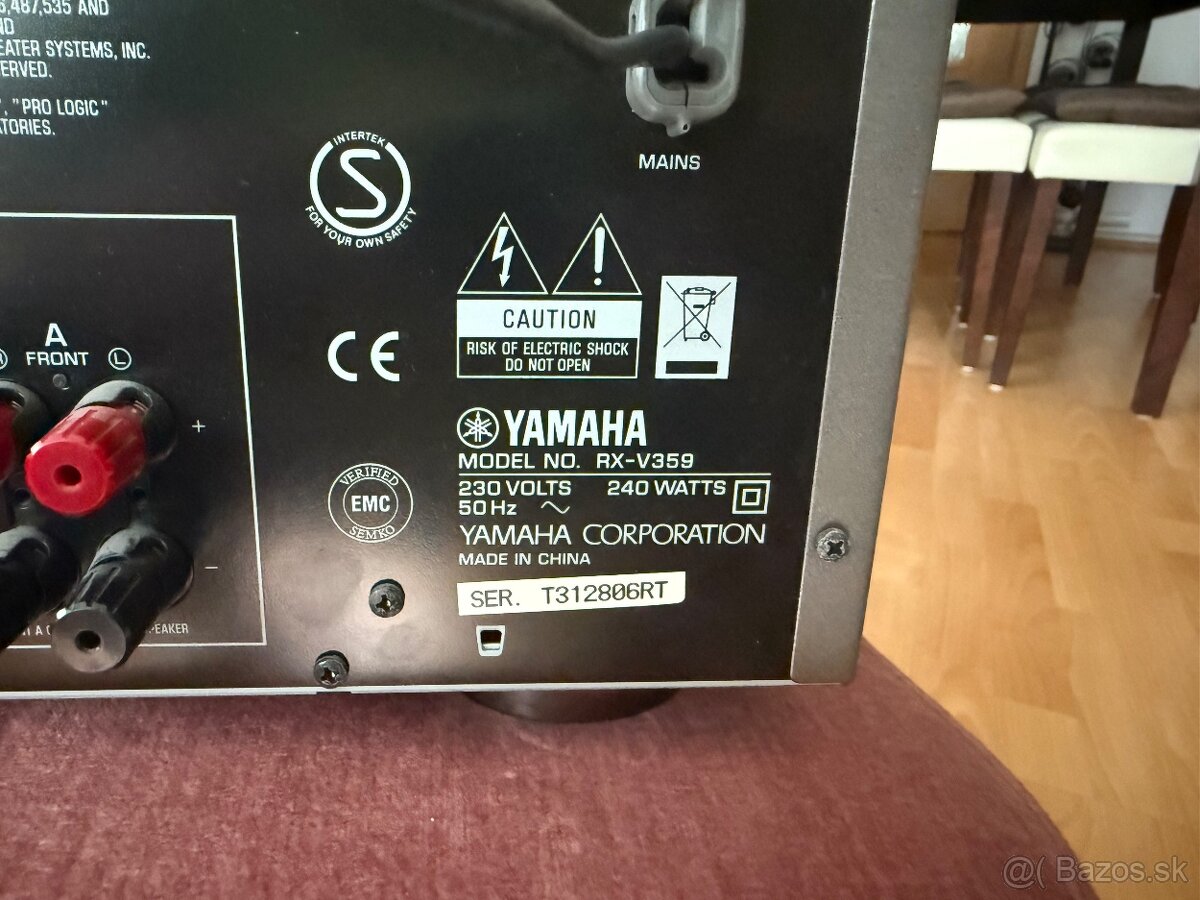 Predám Yamaha RX-V359 Natural Sound AV Receiver - 8