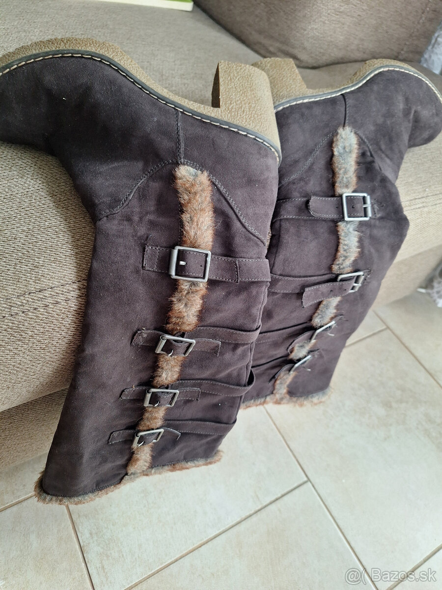 Semišová zimné dámske čižmy veľ 38 - 8