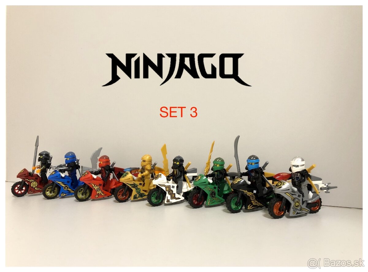 Figurky Ninjago - motorky (8ks) typ lego - nove, nehrane - 8