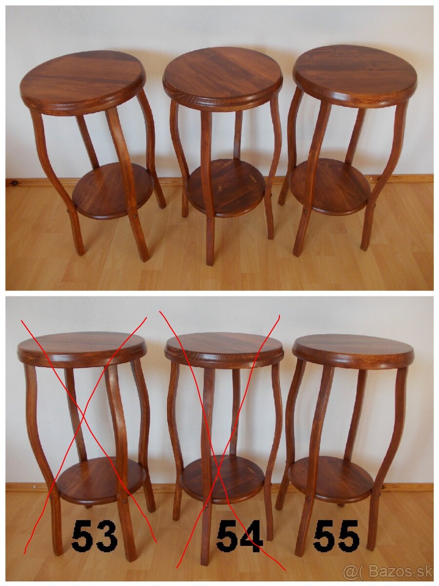 Drevený stojan na kvety - 3 kusy - 8