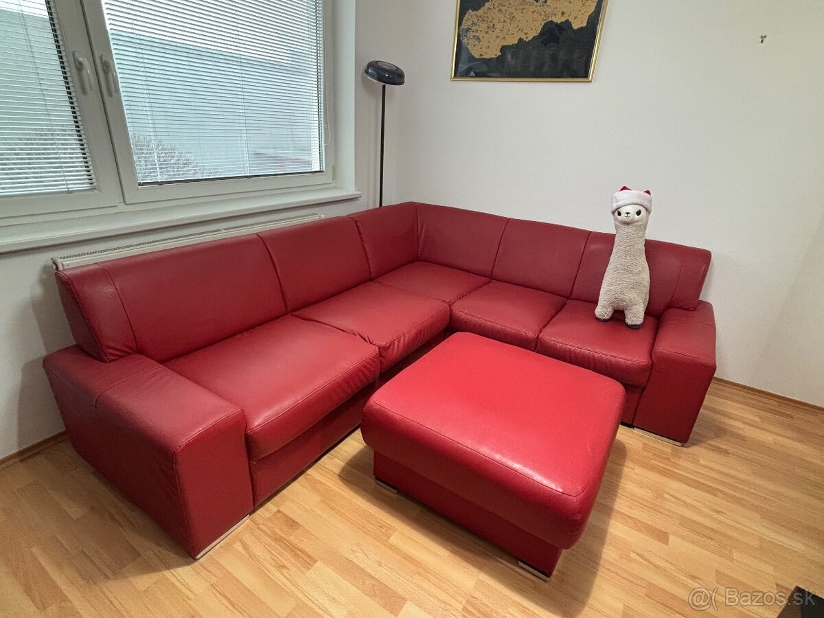 Predám rohovú sedačku + taburet - 8