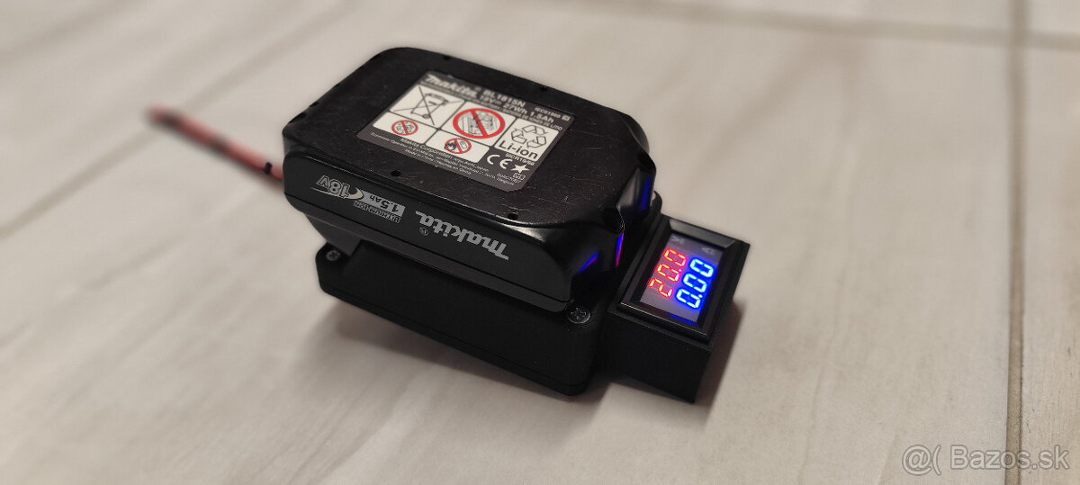 Adaptér batérie makita 18V s voltmetrom ( Hranatý/Okrúhly ) - 8