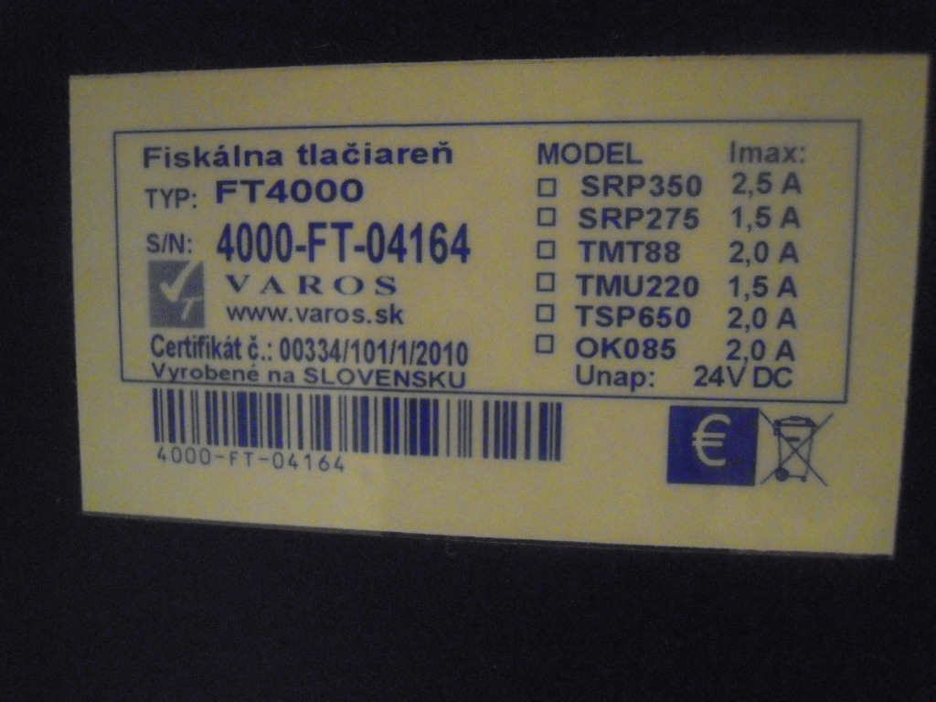 Fiškálna tlačiareň FT 4000 s displejom - 8