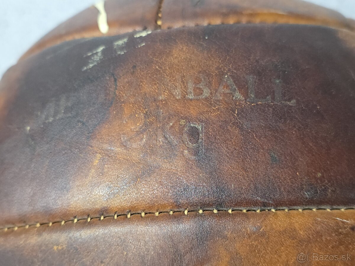 Koženný Medicinbal 》3kg 》 šírka cca 28cm 》obvod cca 85cm - 8