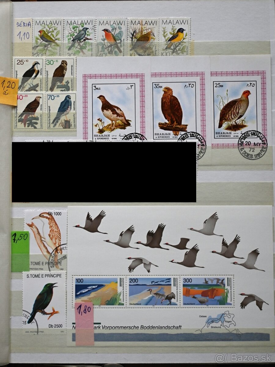 Známky - fauna - vtáctvo - série - 8