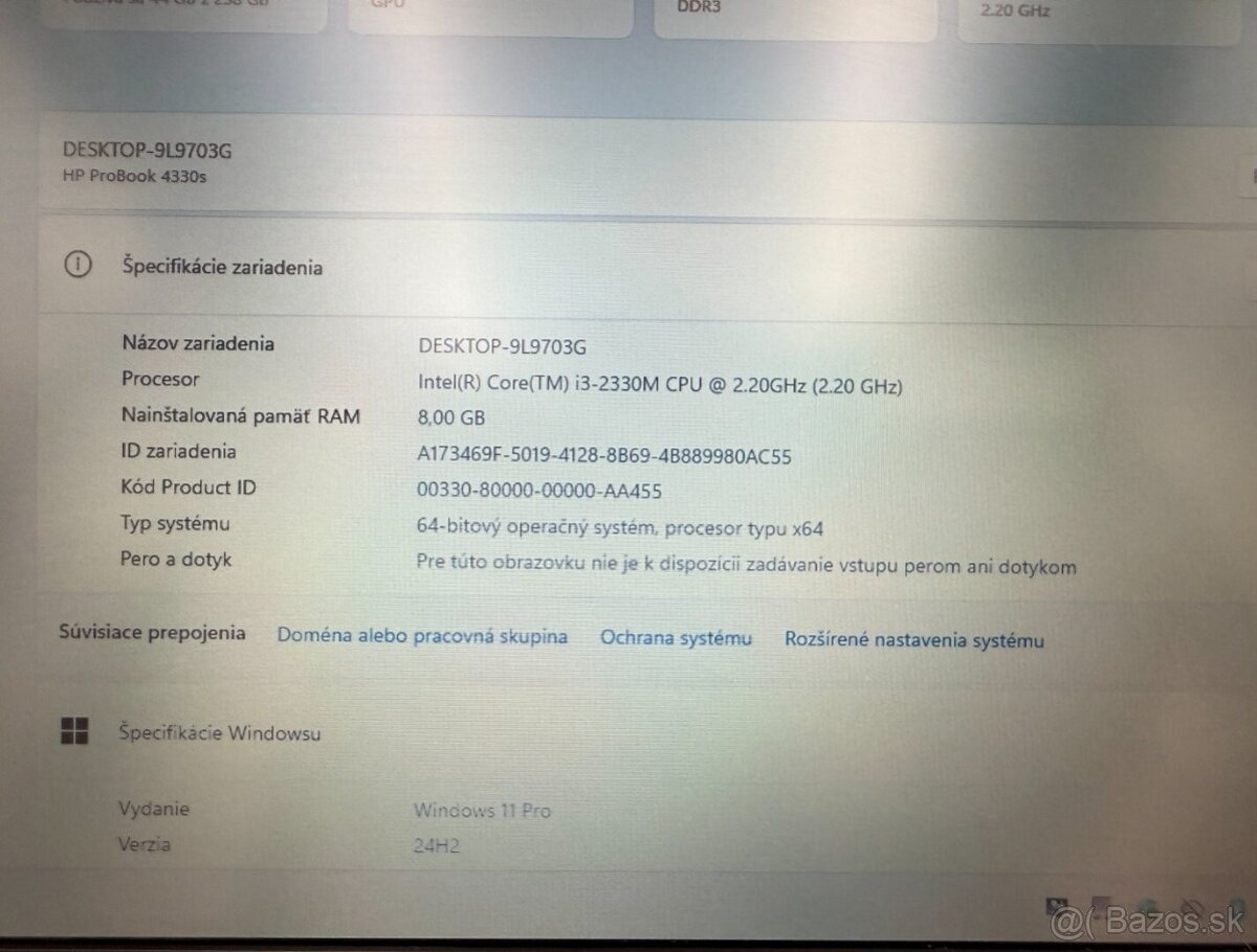 Notebook HP ProBook 4330s, i3 , SSD 256 GB, 8 GB RAM, Win 11 - 8