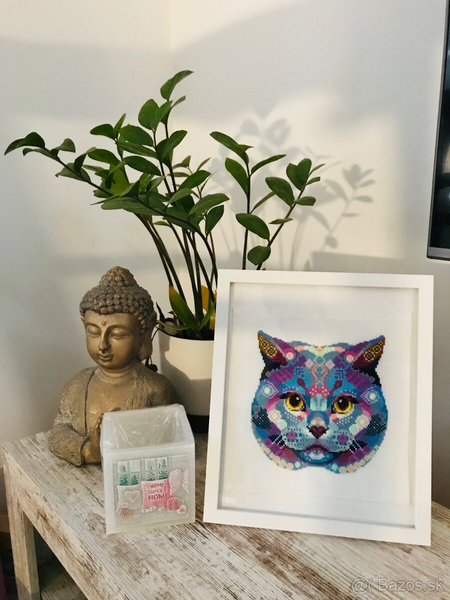 Vyšívaný obraz Britska mačka - 8