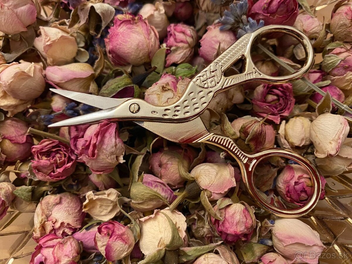 Vintage nožnice jemne zlaté - 8