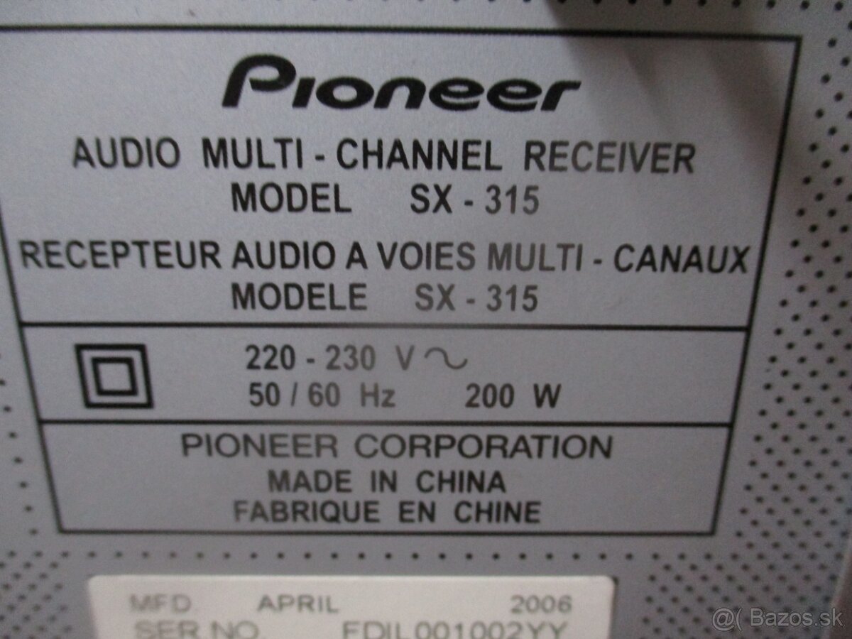 PIONEER SX-315 RECEIVER - 8