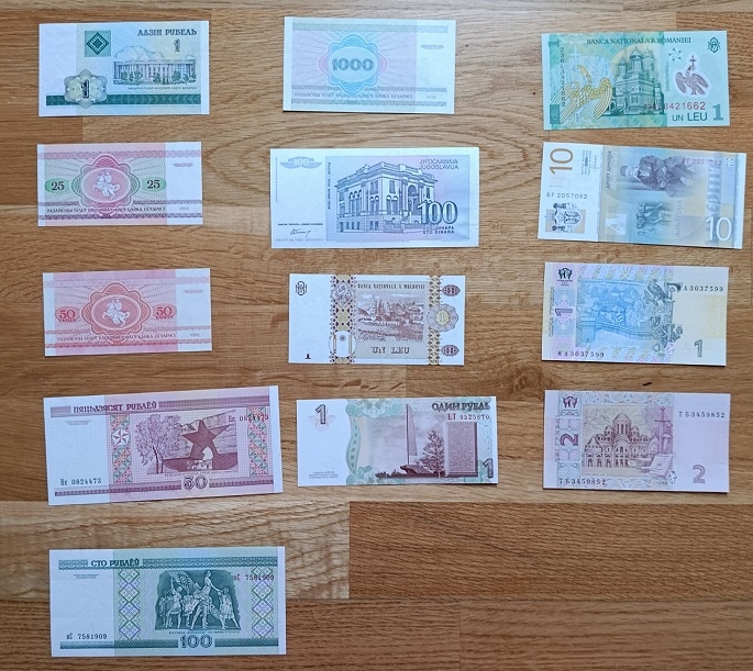 Bankovky mix svet UNC - 8