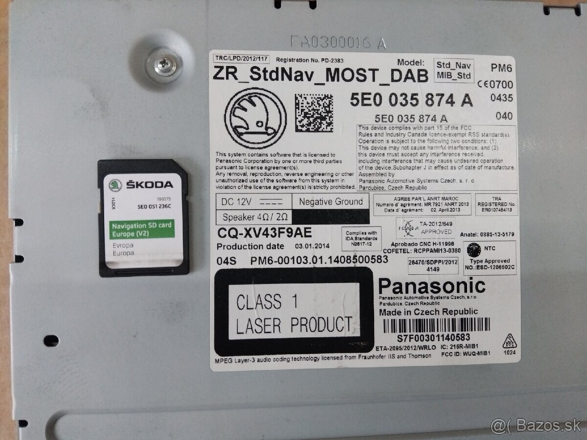 autorádio Octavia 3 - displej, čítačka - 8