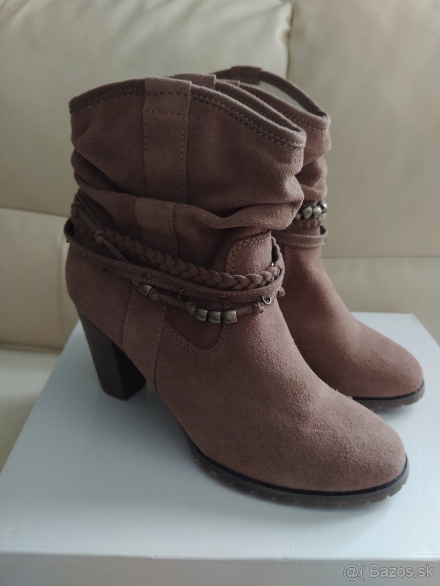 NOVÉ kožené hnedé jesenné čižmy veľ. 37 (osobný odber) - 8