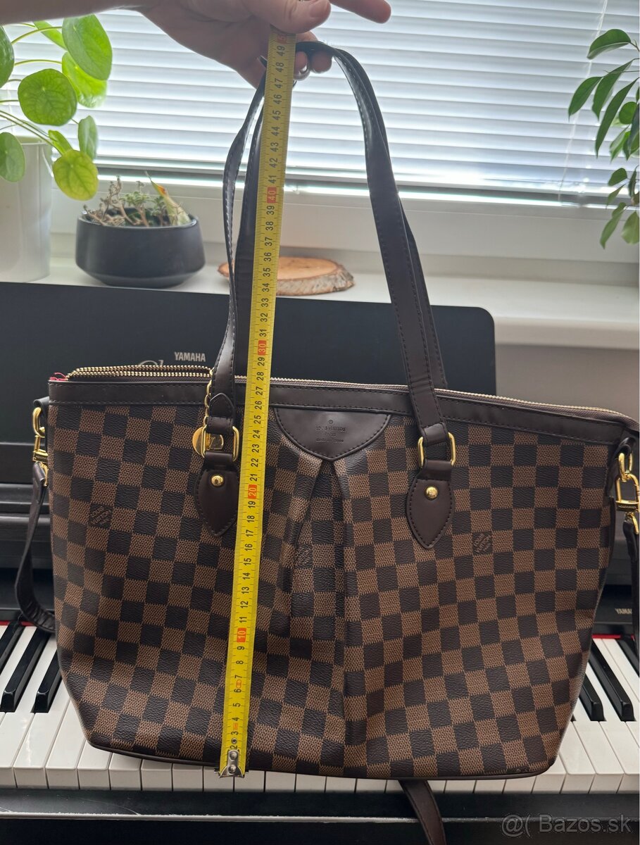 Veľká kockovaná hnedá kabelka na plece aj crossbody - 8