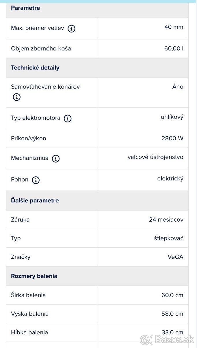Valcový drvič s boxom VeGA LSG2812 - 8