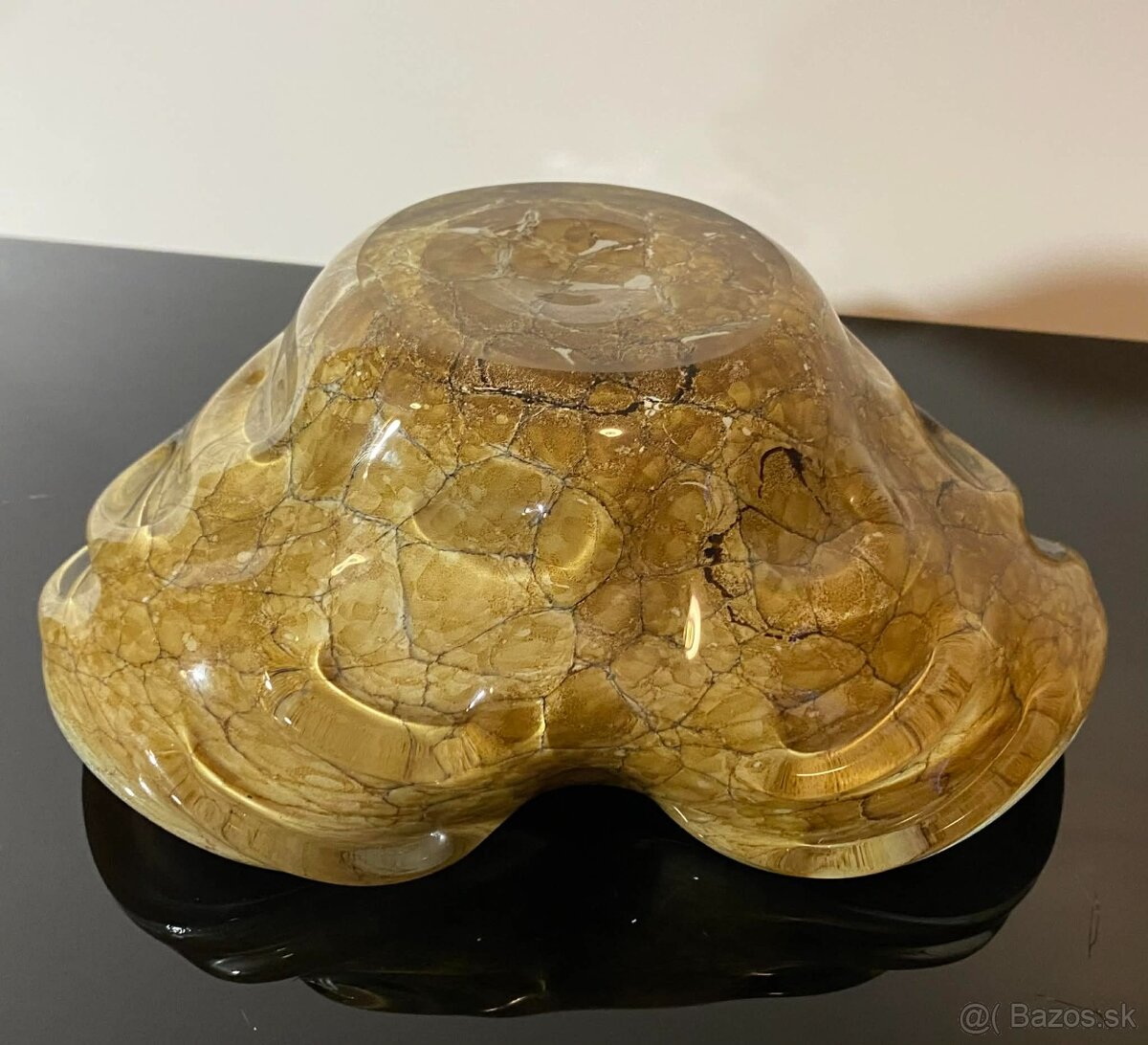 Nádherný veľký popolník, miska z muránskeho skla - 8