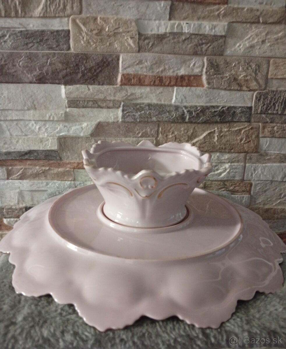 Růžový porcelán, velký nástolec, Chodov - 8